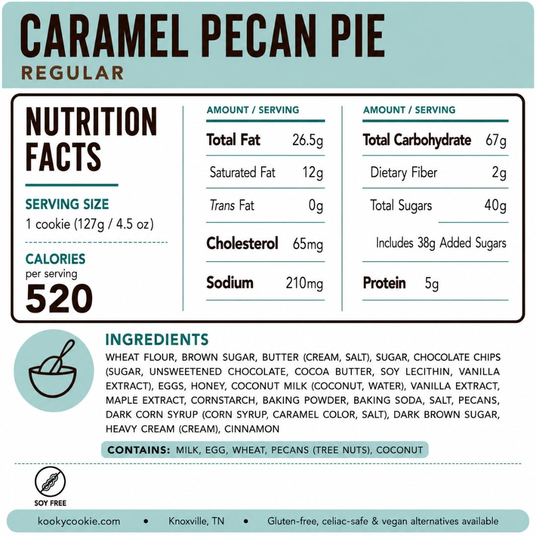 Caramel Pecan Pie Nutrition Label