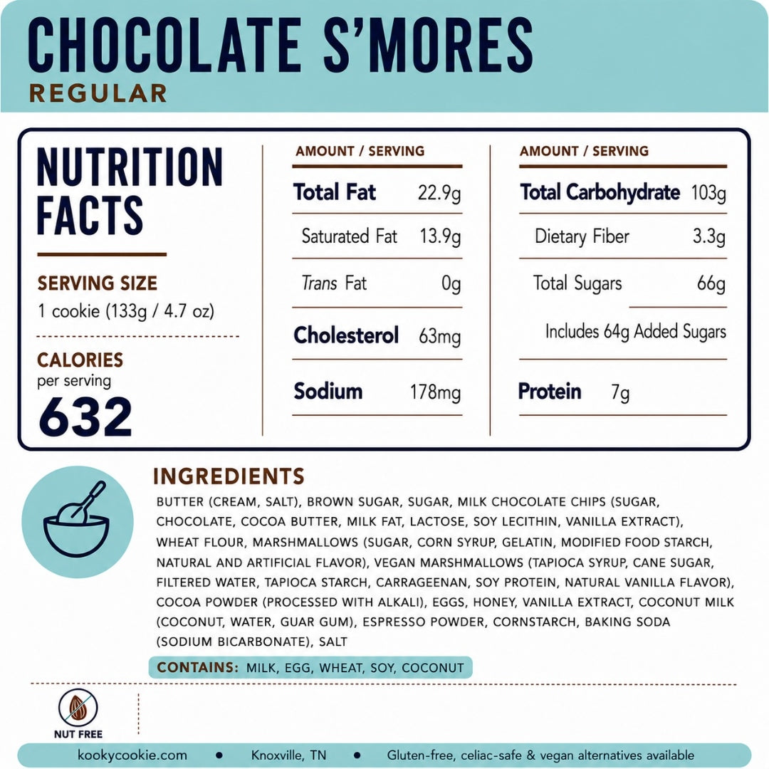 Chocolate S'mores Nutrition Label