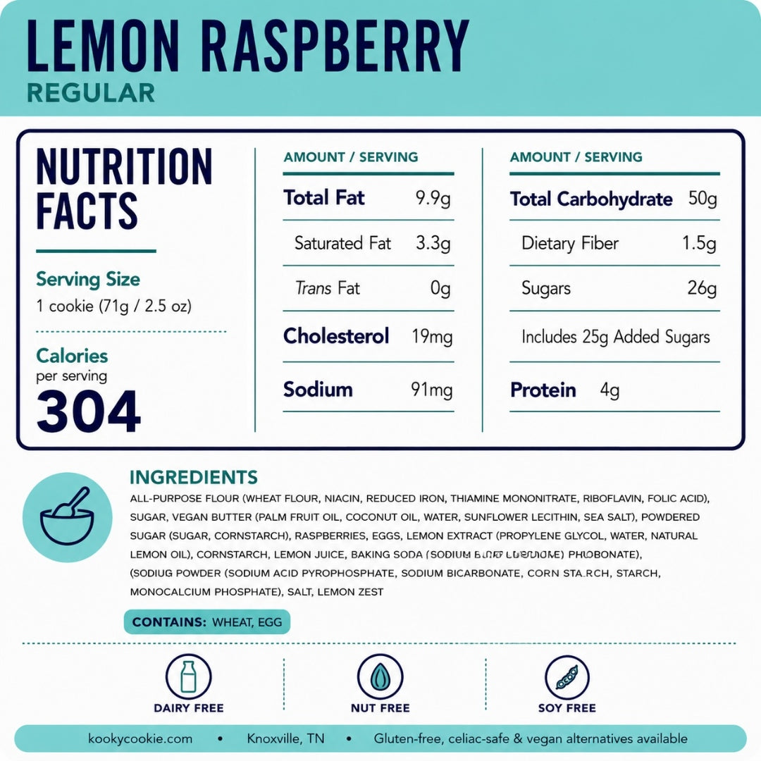Lemon Raspberry Nutrition Label