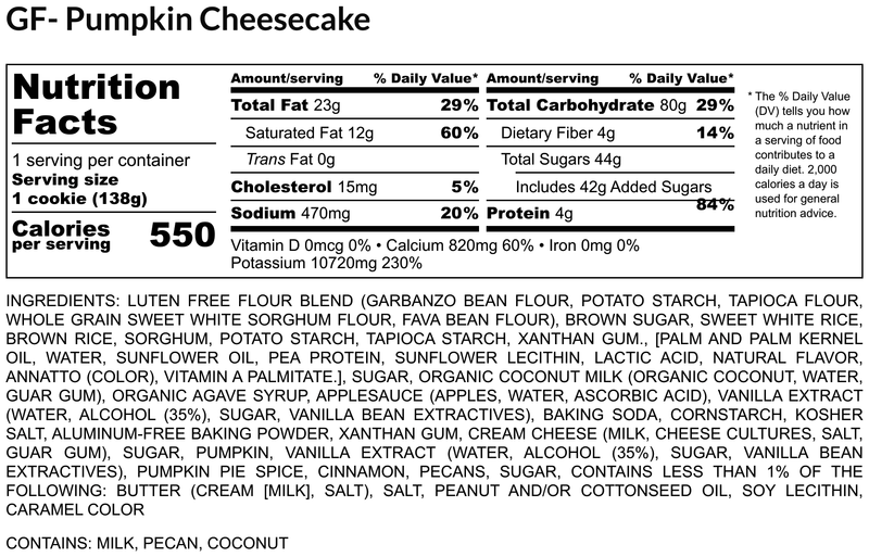 Gluten-Free Pumpkin Cheesecake (LOCAL PICK UP ONLY)